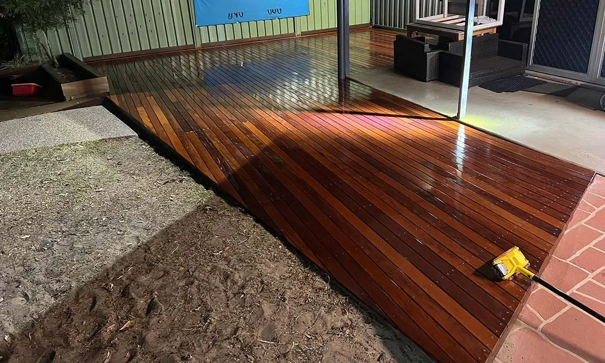 Replacement hardwood deck with new structural frame, Warwick childcare centre
