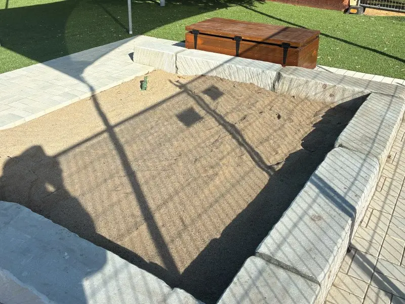 Finished sandstone sandpit from above, Mackay