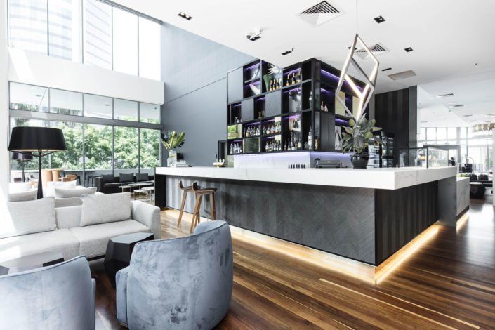 Fixed, Novotel Brisbane - Gourmet Bar, office defits, fitout services, office stripouts, refurbishments